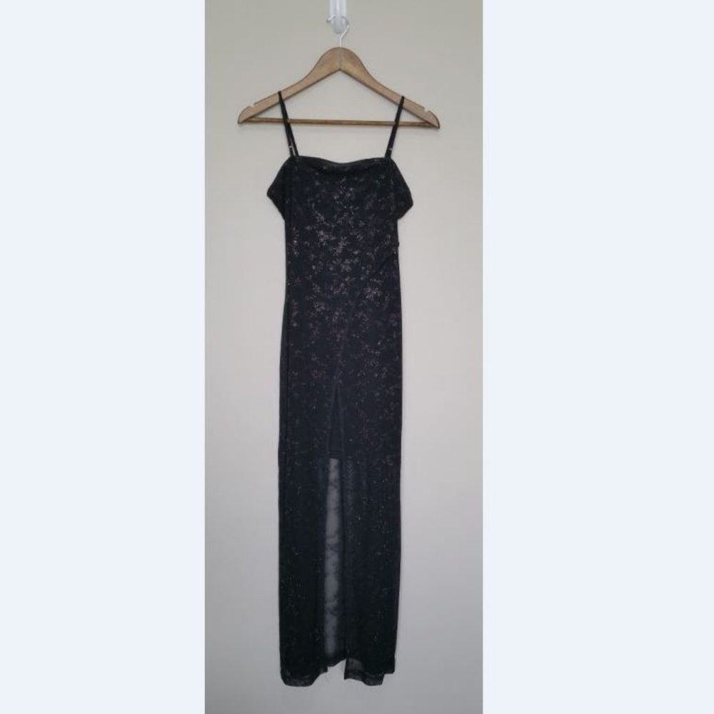 Black Glitter Sparkle Prom Formal Dress Sz Small